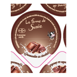 Opercules Alu 68.3mm LA JOURIVIERE Gourmandise au chocolat pot carton