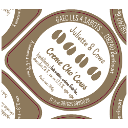 Opercules 68.3 mm alu 38/ coex 15, 4 SABOTS Crème Chocolat sc pot car