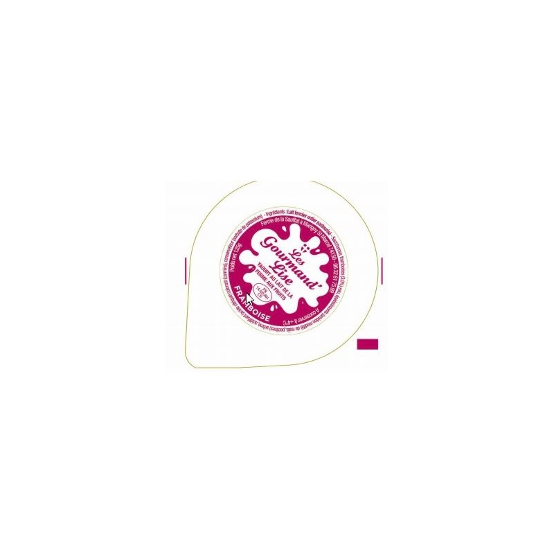 Opercule alu GOURMAND LISE préformé 55.5 FRAMBOISE, sertissage pot v