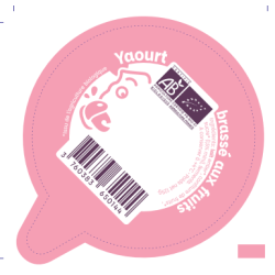 Opercule alu ROOOH LA VACHE préformé 55.5 BRASSE rose, sertissage po