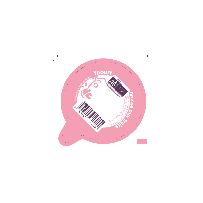 Opercule alu ROOOH LA VACHE préformé 55.5 BRASSE rose, sertissage po