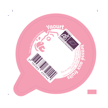 Opercule alu ROOOH LA VACHE préformé 55.5 BRASSE rose, sertissage po