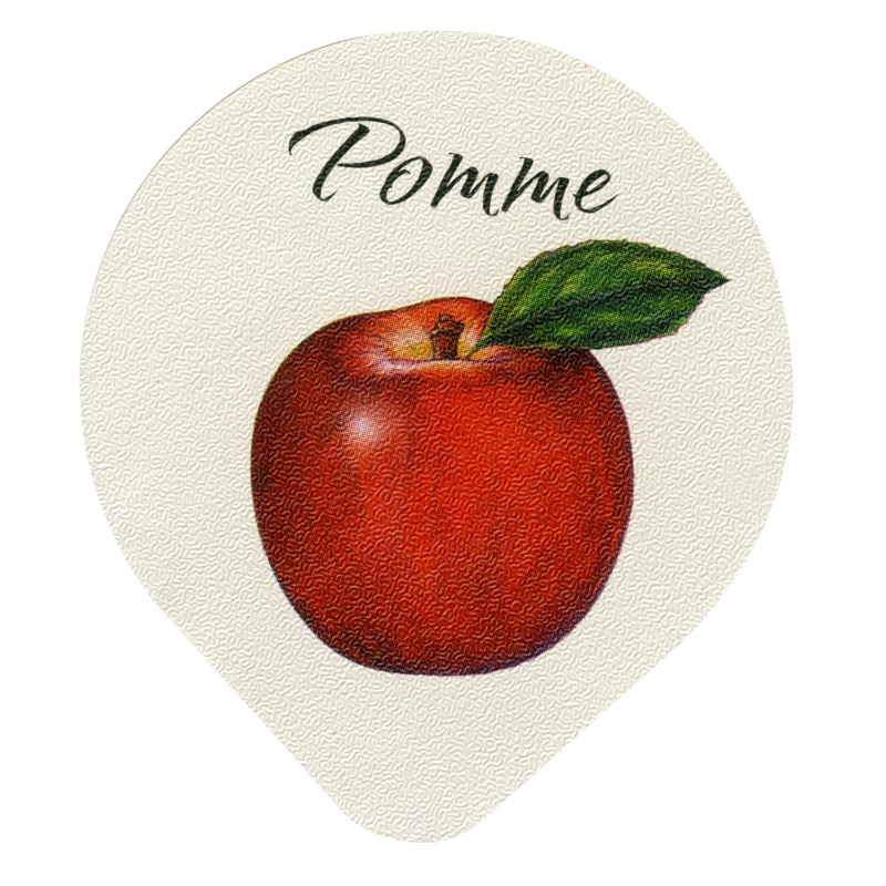 Opercules Ø68.3mm Aluminium imprimés Gamme Délice Pomme Caramel