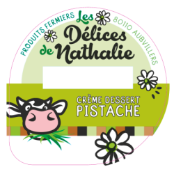 Opercule DELICES DE NATHALIE 68.3 ALU Crème Dessert Pistache sc.PP/PS