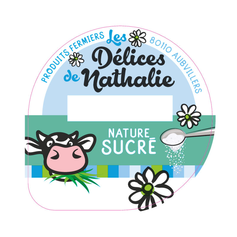 Opercule DELICES DE NATHALIE 68.3 ALU Nature Sucré sc.PP/PS/PET gr.Ve