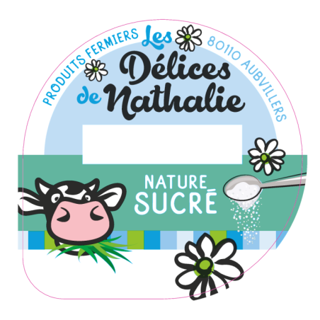 Opercule DELICES DE NATHALIE 68.3 ALU Nature Sucré sc.PP/PS/PET gr.Ve