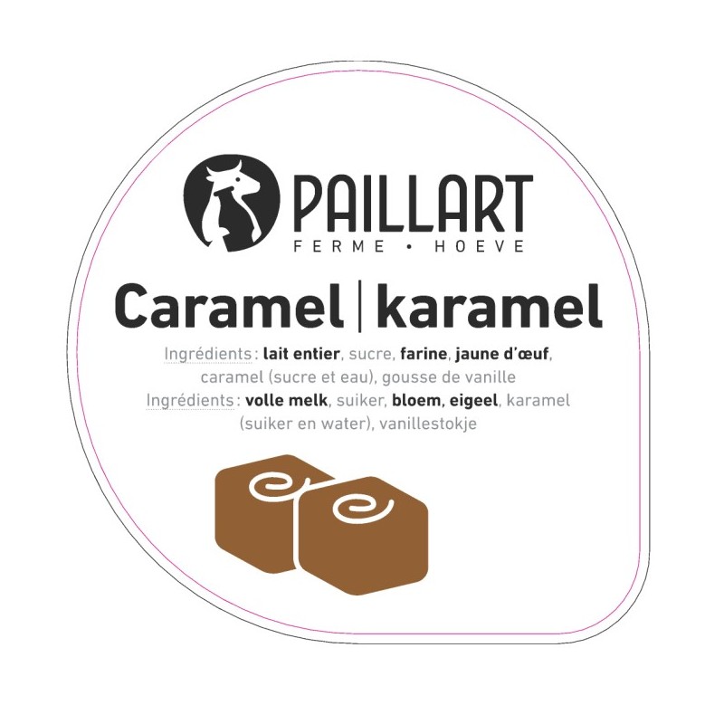 Opercule FERME DU PAILLART 68.3 ALU Caramel scel PP/PS/PET gr.Vermisse