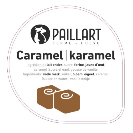 Opercule FERME DU PAILLART 68.3 ALU Caramel scel PP/PS/PET gr.Vermisse