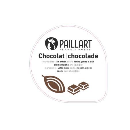 Opercule FERME DU PAILLART 68.3 ALU Chocolat scel PP/PS/PET gr.Vermiss