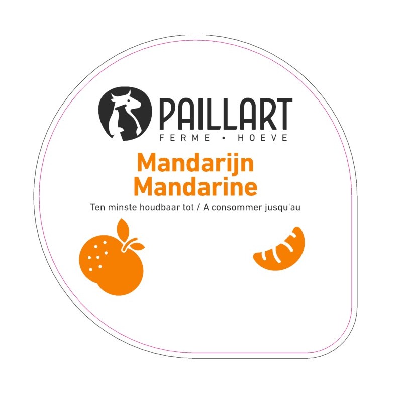 Opercule FERME DU PAILLART 68.3 ALU Mandarine scel PP/PS/PET gr.Vermis