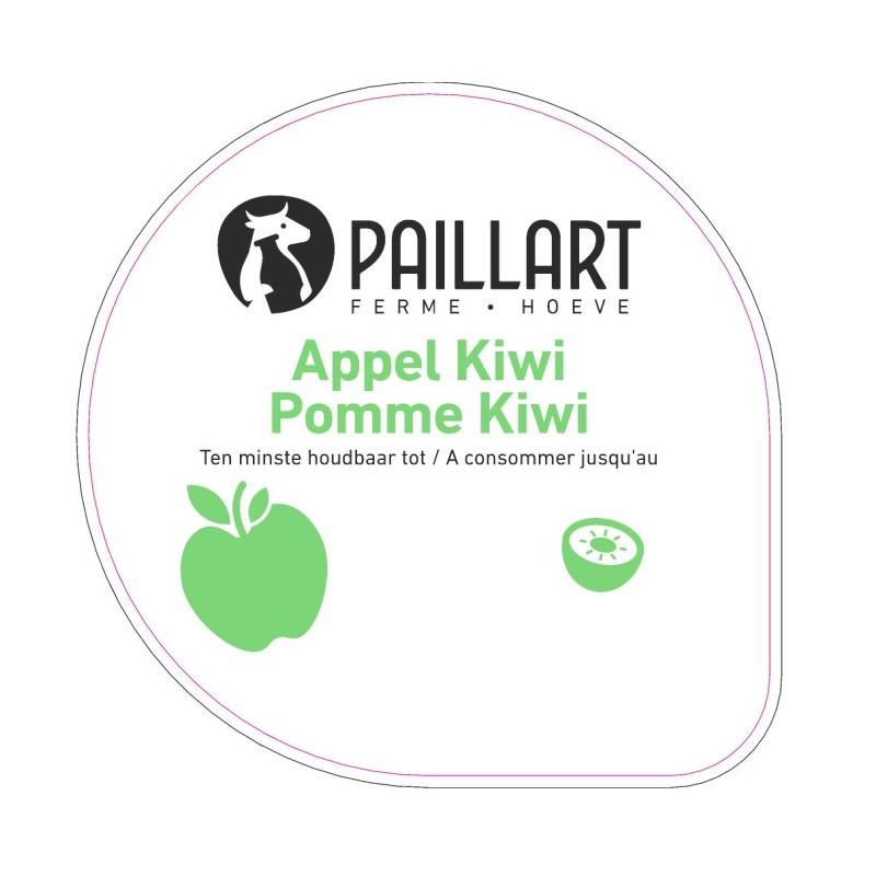 Opercule FERME DU PAILLART 68.3 ALU Pomme Kiwi scel PP/PS/PET gr. Verm