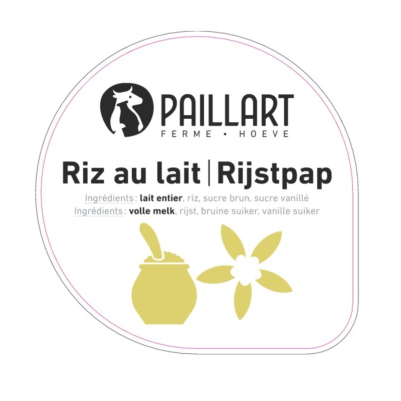 Opercule FERME DU PAILLART 68.3 ALU Riz au Lait scel PP/PS/PET gr. Ver