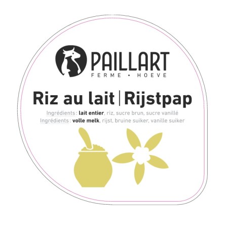 Opercule FERME DU PAILLART 68.3 ALU Riz au Lait scel PP/PS/PET gr. Ver