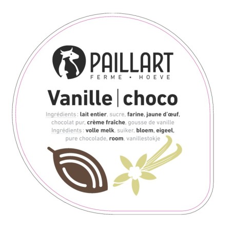 Opercule FERME DU PAILLART 68.3 ALU Vanille Chocolat scel PP/PS/PET 5c