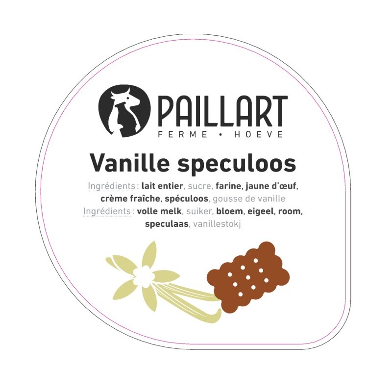 Opercule FERME DU PAILLART 68.3 ALU Vanille Speculoos scel PP/PS/PET 5