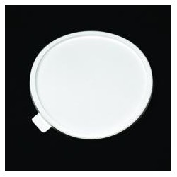 Couvercle PE injecté Ø128 coiffant blanc avec languette