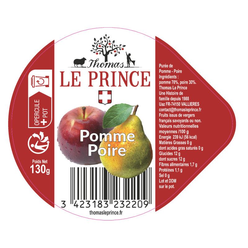 Opercules THOMAS LEPRINCE 68.3 ALU Pomme Poire gr.verm