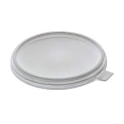 Couvercle PP thermoformé Ø116 coiffant blanc avec languette