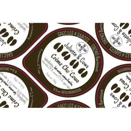 Opercules 68.3 mm alu 38 coex 15,4 SABOTS Crème Chocol sc pot carton