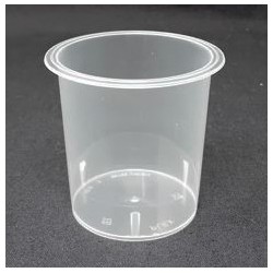 Pot PP injecté Ø67 125ml transparent sans épaulement