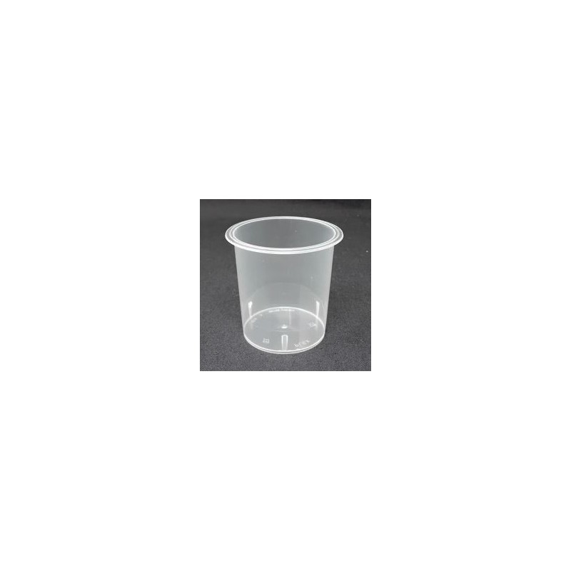 Pot PP injecté Ø67 125ml transparent sans épaulement